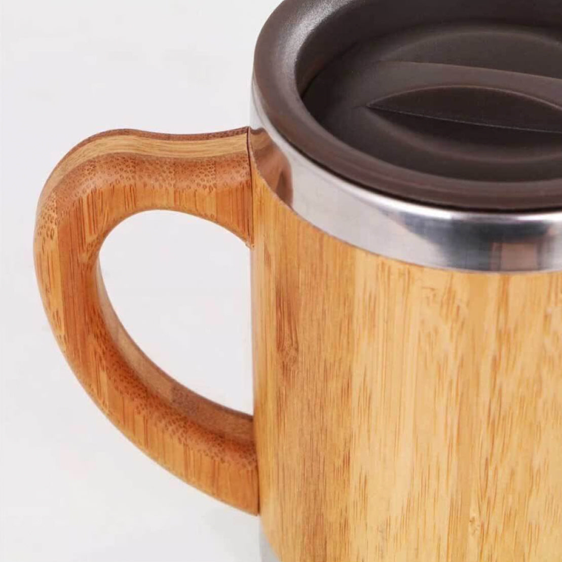 Bamboo & Stainless Steel Coffee Travel Mug