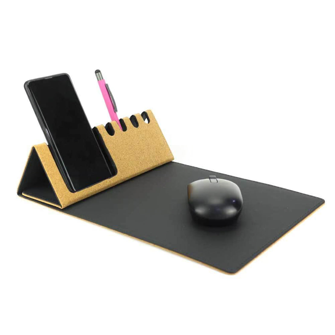 Eco Foldable Mousepad with Mobile & Pen Holder