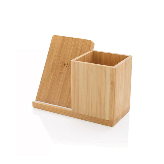 Bamboo Pen Holder with 10W Wireless Charger