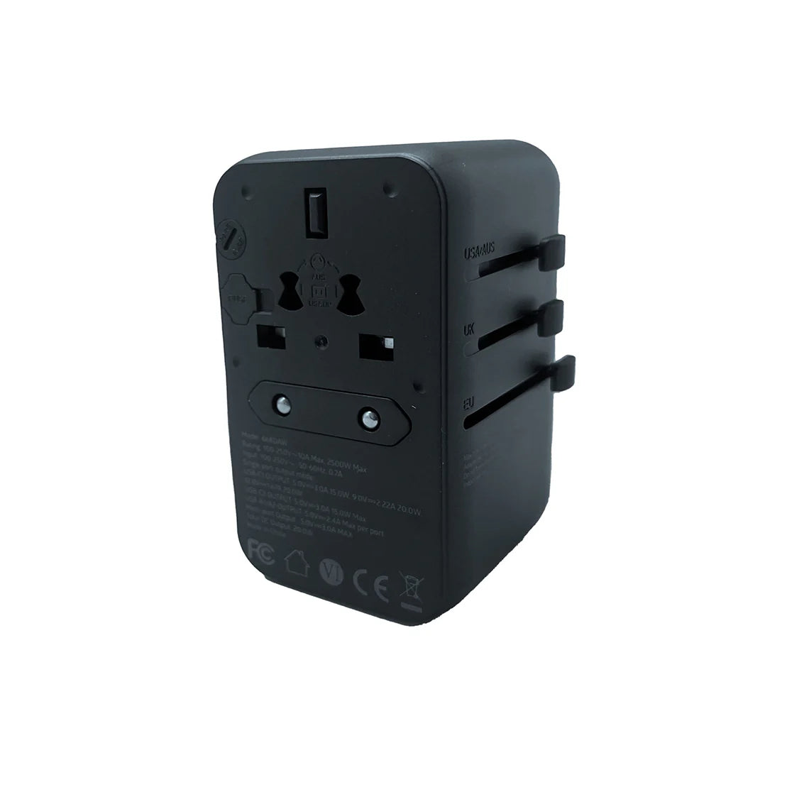 Travel Adaptor with Built in USB-C Cable