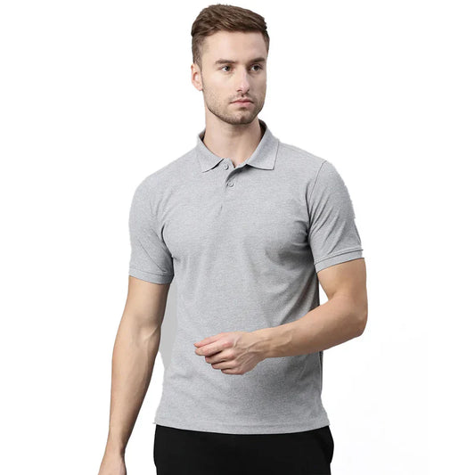 Euroblair Premium Polo T shirt- Grey Light Melange