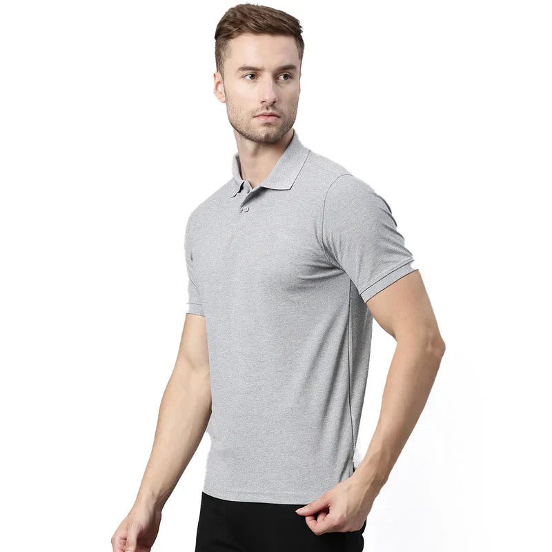 Euroblair Premium Polo T shirt- Grey Light Melange